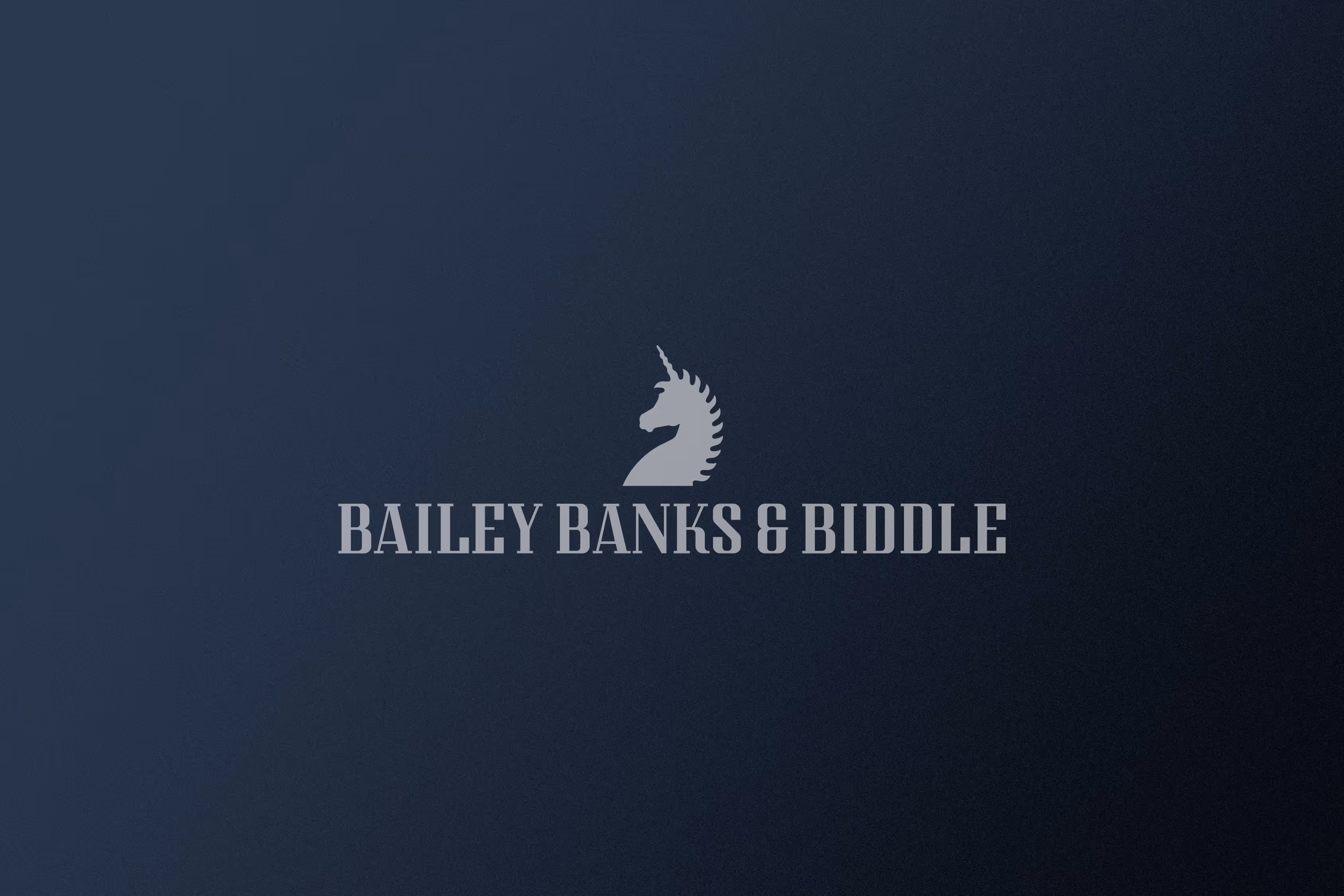 Bailey Banks & Biddle logo, off-white against a blue background.