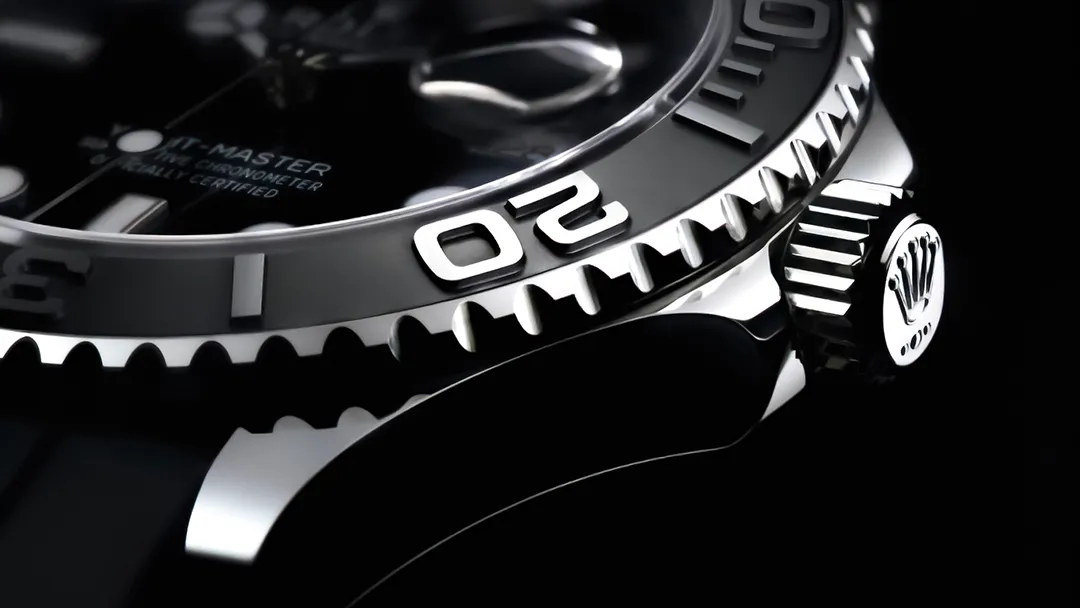 Close up of a Rolex Yacht Master.